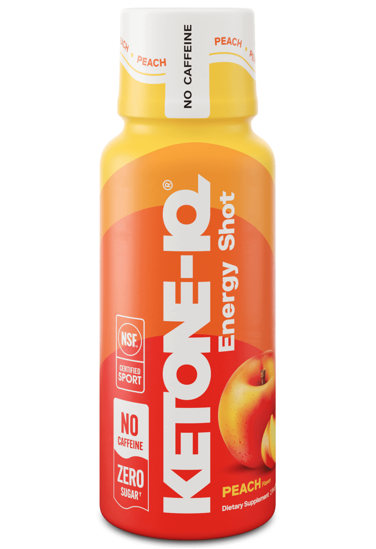 Ketone-IQ No Caffeine Performance Energy Shots – Ketone Fuel for Focus & Endurance, Metabolism Support, 10g Ketones, 24 Pack (Peach)