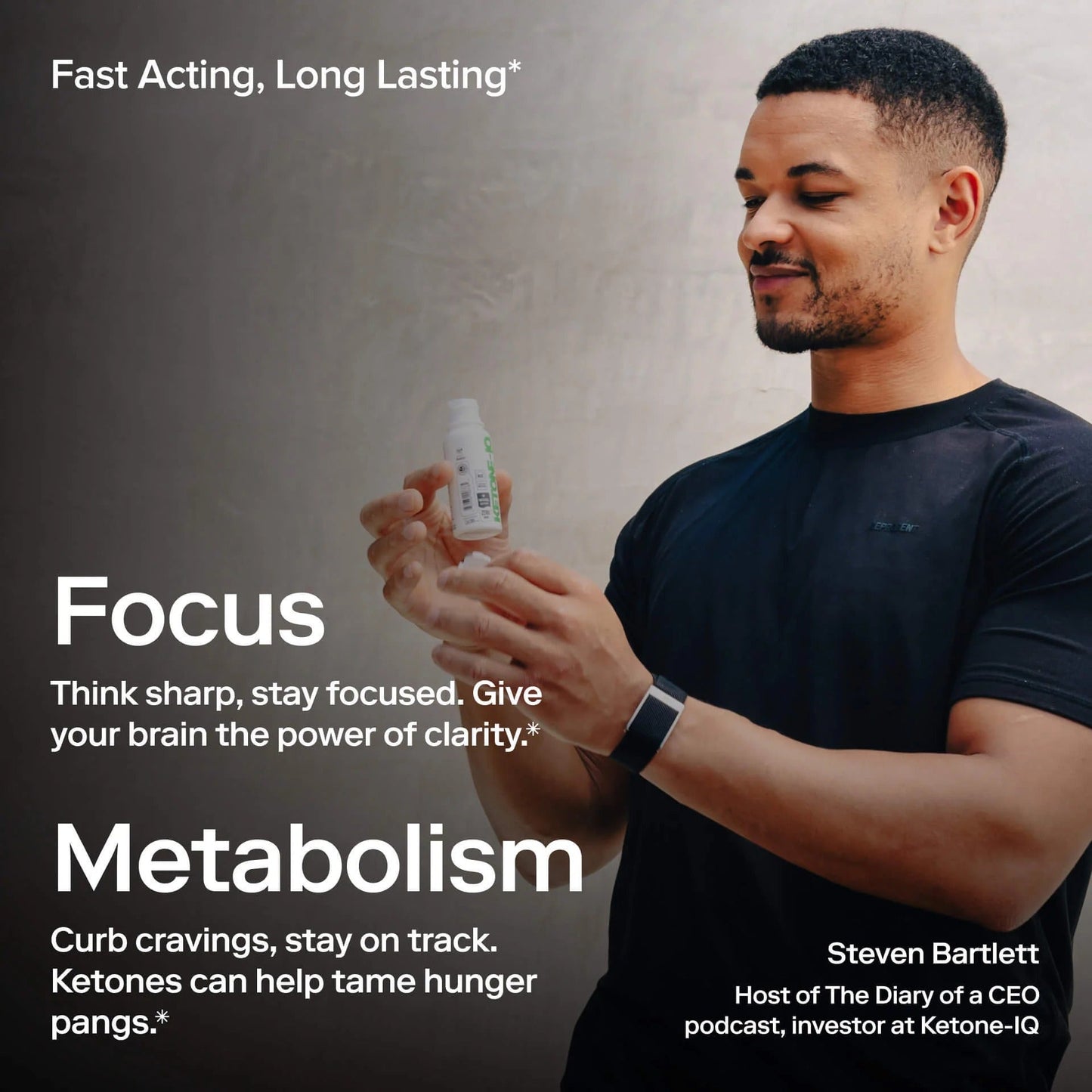 Ketone-IQ No Caffeine Performance Energy Shots – Ketone Fuel for Focus & Endurance, Metabolism Support, 10g Ketones, 24 Pack (Peach)